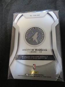 lot 119 image: 2017 Prizm Andrew Wiggins Jersey Card