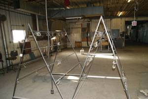 2 Metal Hanging Carts On Wheels