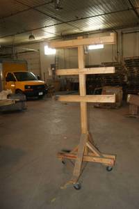 Wooden Hanging Cart on Wheels
