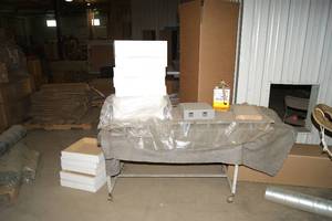 Lot of Wooden Boxes, Table and Contents