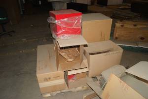 Lot of Christmas Boxes and Pine Cones