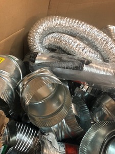 Gaylord with plumbing Aluminium flexible, semi flexible and non flexible ducting , elbows ,caps, and more some in very good condition ,not used , some with slight damage