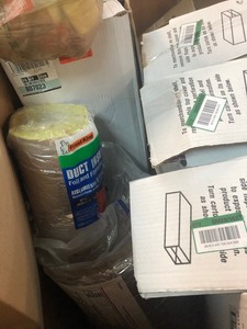 Gaylord with assorted fiberglass Pipe insulation, condition rages from New to Good condition