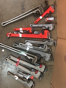 Lot of assorted Pipe wrenches condition ranges from fair to very good condition review pictures
