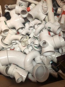 Gaylord full of Assorted PVC Pipes and fittings all in new to very good condition