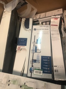 Gaylord full of assorted  Bathroom Towel Bars, Toilet Paper Holders Shelves and more. Customer Returns open boxes some missing pieces items were not fully inspected some in good to in like new condition