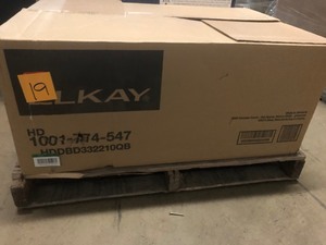 Elkay by Schock Drop-InUndermount Quartz Composite 33 in. Rounded Offset Double Bowl Kitchen Sink in Black used and damaged