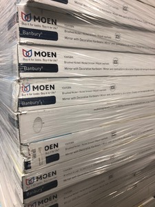 Pallet of Assorted Moen Mirrors customer Returns not inspected