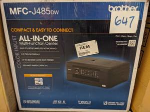 lot 647 image: Brother WorkSmart Wireless All-in-One Multifunction Inkjet Printer - MFC-J485DW