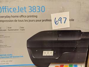 lot 697 image: HP OfficeJet 3830 All-in-One Inkjet Printer with Wi-Fi