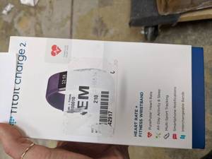 lot 723 image: Fitbit Charge 2 Heart Rate  Fitness Wristband - PlumStainless Steel, Large