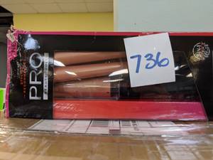lot 736 image: PRO Beauty Tools PRO 3-in-1 Copper Ceramic Styling Iron with Interchangeable Barrels