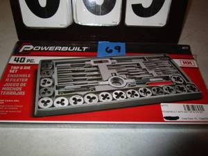 lot 69 image: Powerbuilt 40 pc Metric Tap & Die Set