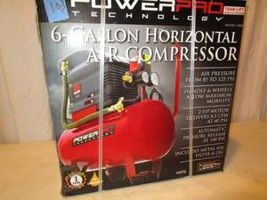 lot 103 image: Power Pro 6 Gallon Horizontal Air Compressor