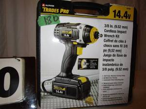 lot 180 image: All Trades Pro 14.4V Cordless Impact Wrench Kit