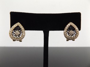 .925 Sterling Silver Crystal Post Clasp Vermeil Earrings