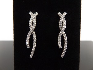 .925 Sterling Silver Crystal Hook Clasp Dangle Earrings