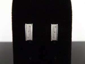 .925 Sterling Silver Diamond Shield Earrings
