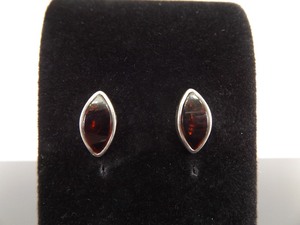 .925 Sterling Silver Garnet Post Earrings