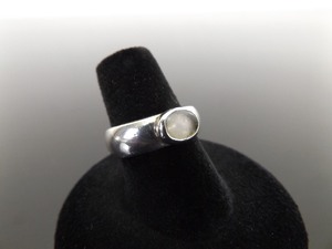 .925 Sterling Silver Crystal Ball Ring Size 7