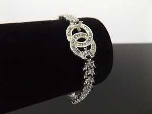 NEW .925 Sterling Silver Baguette Crystal Bracelet