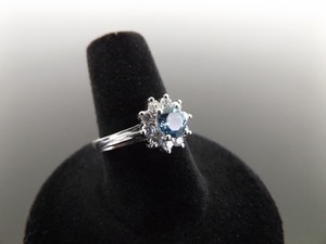 .925 Sterling Silver Faceted Topaz Crystal Ring Size 7