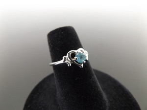 .925 Sterling Silver Faceted Topaz Heart Ring Size 5