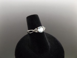 .925 Sterling Silver Faceted Topaz Crystal Ring Size 6