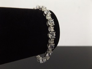 .925 Sterling Silver Crystal Bracelet