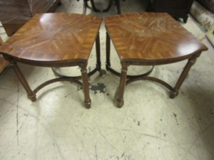 lot 545 image: DECORATIVE WOOD SIDE TABLES