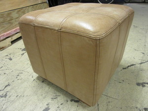 lot 578 image: LEATHER CUBE OTTOMAN