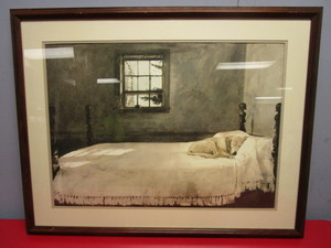 lot 581 image: ANDREW WYETHS MASTER BEDROOM FRAMED PRINT