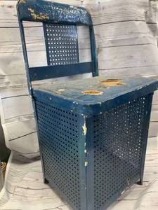 Early 1900s MetalWood Cane Storage Chair