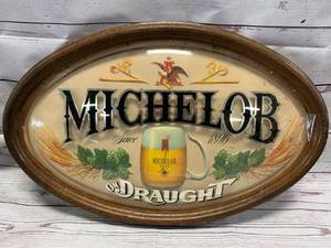 Vintage Michelob Draft Oval Sign 23 Wide