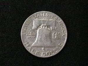lot 153 image: 1954 D Franklin Silver Half Dollar...