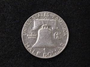lot 155 image: 1958 D Franklin Silver Half Dollar...