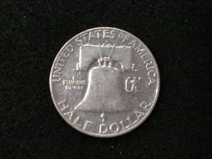 lot 156 image: 1959 D Franklin Silver Half Dollar...