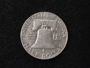 lot 157 image: 1960 D Franklin Silver Half Dollar...