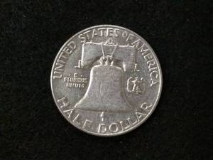 lot 158 image: 1961 D Franklin Silver Half Dollar...