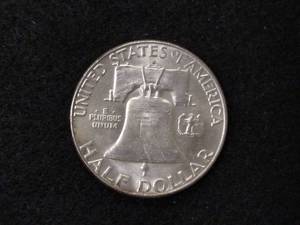 lot 159 image: 1962 D Franklin Silver Half Dollar...