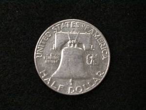 lot 160 image: 1962 D Franklin Silver Half Dollar...
