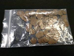 lot 206 image: (100) Wheat Cents...