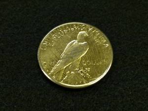 lot 67 image: 1922 S Gold Plated Peace Silver Dol...