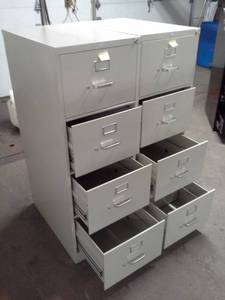 lot 67 image: Lot of (2) Metal File Cabinet 4-Locking Drawer