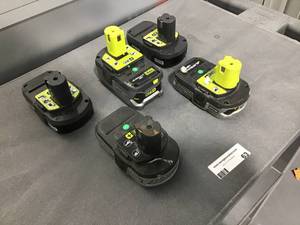 Lot Of 5 RYOBI Batteries, 4ah, 2ah, x2 1.5ah