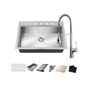 GLACIER BAY All-in-One Drop-In Stainless Steel 27 in.