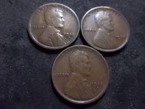 1918 P,D,S Lincoln Cents