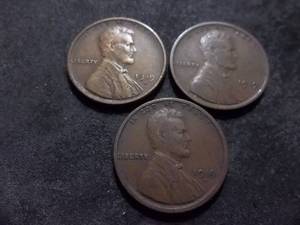 1919 P,D,S Lincoln Cents