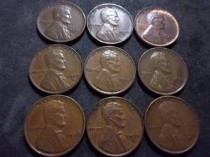 1936, 1937, 1938 P,D,S Lincoln Cents