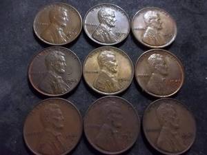1939, 1940, 1941, P,D,S Lincoln Cents